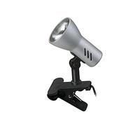 BRILONER - Lampe de chevet, lampe de bureau et lecture, pince à livres, lampe à pince, orientable, interrupteur à câble, couleur titane, 10,8 cm