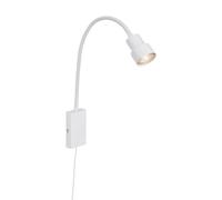 BRILONER - Lampe de chevet LED, applique murale, lampe de lecture avec bras flexible, interrupteur marche/arrêt via fonction tactile, 1x LED/GU10, 5 watts, 400 lumens, 3 000 kelvins, métal, blanc