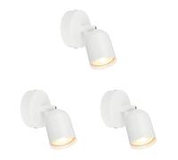 Briloner Lampe de lecture, applique murale d'intérieur, lampe de salon pivotante, métal blanc (Lot de 3)