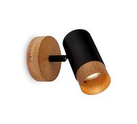 BRILONER - Lampe de lecture BRILONER, lampe murale intérieure, abat-jour, bois, lampe murale intérieure, pivotante, lampe de salon, bois noir