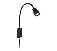 BRILONER - Lampe de lecture LED avec interrupteur marche/arrêt, pivotante, lampe murale, lampe de chevet, lampe de chevet, lumière de lecture, lampe de table de nuit, 69x11,5x6 cm, noir