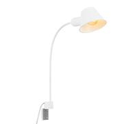 BRILONER - Lampe de lit flexible, lampe de lit réglable, interrupteur à bascule, 1x E27 douille max. 10 Watt, câble inclus, blanc, 63 cm
