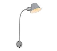 BRILONER - Lampe de lit flexible, lampe de lit réglable, interrupteur à bascule, 1x E27 douille max. 10 Watt, câble inclus, chrome mat, 55 cm