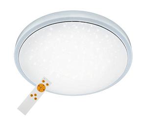 BRILONER - Lampe de plafond LED avec Température de Couleur réglable par Télécommande, fonctions éclairage de Nuit/Minuterie - Dimmable, 24W - Diamètre 38,5 cm Blanc