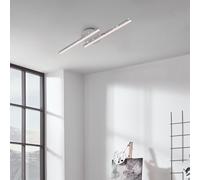 Briloner Lampe De Plafond LED Chrom 60x14cm 10,5W Chaud Effet Pailleté