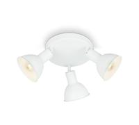 BRILONER - Lampe de plafond rétro, plafonnier vintage à 3 lampes, spot de plafond E14, réglable, blanc, 190 x 140 mm