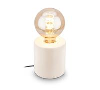 BRILONER - Lampe de table avec interrupteur sur câble, pied céramique, E27, max. 10W, chevet, bureau, salon à poser, table salon 10x10,3 cm, blanc antique