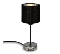 BRILONER - Lampe de table, Lampe de table Abat-jour en tissu, Lampe de bureau, interrupteur à fil, 1x E14 douille max. 25 Watt, argent-noir