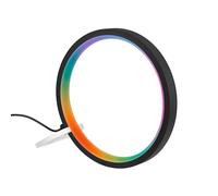 BRILONER - Lampe de table LED avec télécommande, à intensité variable, RGBIC, capteur de musique, minuterie, anneau lumineux, chevet, salon à poser, 20x20 cm, noir
