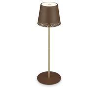 BRILONER - Lampe de Table LED Rechargeable 2 en 1, Gradation Progressive, Tactile, Lumière Mobile, Extérieure, Sans Fil, Brun-Or