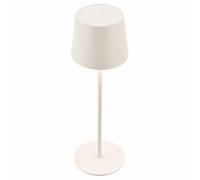 BRILONER - Lampe de table LED sans fil IP44 avec commande tactile, intensité variable, batterie et source lumineuse interchangeables, lampe de chevet, lecture, camping, 11 x 33 cm, blanc ancien