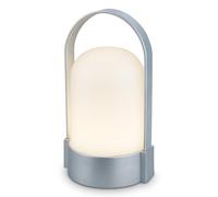 BRILONER - Lampe de table LED sans fil IP44, tactile, dimmable, batterie remplaçable, chevet, lecture, LED, camping, lampe à batterie, extérieur, 9x8x15,5 cm, chrome mat