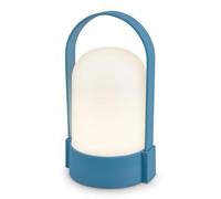 BRILONER - Lampe de table LED sans fil IP44, tactile, dimmable, batterie remplaçable, chevet, lecture, LED, camping, lampe à batterie, extérieur, 9x8x15,5 cm, bleu