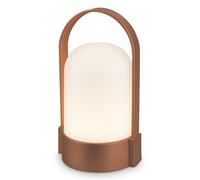 BRILONER - Lampe de table LED sans fil IP44, tactile, dimmable, batterie remplaçable, chevet, lecture, LED, camping, lampe à batterie, 9x8x15,5 cm, brun métal