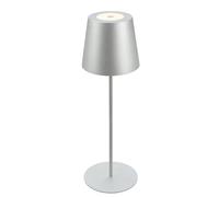 BRILONER - Lampe de table LED sans fil, tactile, à intensité variable, réglable en hauteur, lampe de chevet, lecture, camping, à accu, extérieur, 36x10,5 cm, argenté