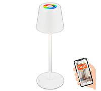 BRILONER - Lampe de table LED Smart sans fil avec commande par app, intensité lumineuse variable en continu, RGB+W, chevet, lecture, camping, lampe sur batterie, lampe d'extérieur, 10,5 x 36 cm
