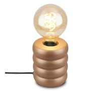 Briloner - Lampe De Table Pied Céramique Coffee 10,5x12,5 cm | E27 Max. 25W, Interrupteur Câble, Lampe De Chevet, Lampe De Table Salon, Lampe De Lecture, Lampe Pour Bureau