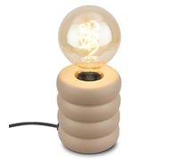 Briloner - Lampe De Table Pied Céramique Macchiato 10,5x12,5 cm | E27 Max. 25W, Interrupteur Câble, Lampe De Chevet, Lampe De Table Salon, Lampe De Lecture, Lampe Pour Bureau