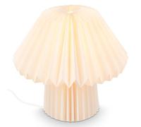 BRILONER - Lampe de table pliable en papier, Lampe de table en papier, Lampe décorative, Interrupteur à fil, E14, Blanc, 27 cm