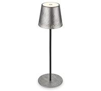 BRILONER - Lampe de Table Rechargeable 2 en 1, Gradation Progressive, Tactile, Lumière Mobile d'Extérieur Sans Fil, Argent Antique