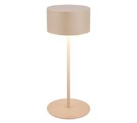 BRILONER - Lampe de table sans fil IP44 avec fonction tactile, dimmable, bord lumineux, lampe de chevet sans fil, 8x18 cm, beige