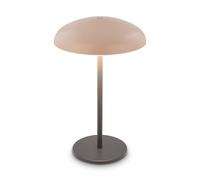 BRILONER - Lampe de table sans fil LED IP44 avec bord lumineux, variateur tactile, batterie interchangeable, lampe de chevet sans fil, lampe de salon à poser, 19,5x30,5 cm, beige, anthracite