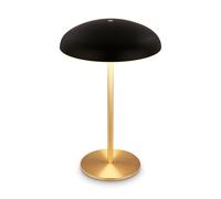 BRILONER - Lampe de table sans fil LED IP44 avec bord lumineux, variateur tactile, batterie interchangeable, de chevet sans fil, de salon à poser, lampe chevet, 19,5x30,5 cm, noir