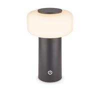 BRILONER - Lampe de table sans fil LED IP44 avec fonction tactile, dimmable, batterie remplaçable, lampe de chevet sans fil, de salon à poser, lampe chevet, 13x20,6 cm, anthracite