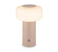 BRILONER - Lampe de table sans fil LED IP44 avec fonction tactile, dimmable, batterie remplaçable, lampe de chevet sans fil, lampe de salon à poser, chevet, 13x20,6 cm, beige