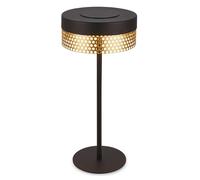BRILONER - Lampe de table sans fil LED IP44 avec touch, à intensité variable, batterie remplaçable, lampe de chevet sans fil, lampe de salon à poser, 16x35 cm, noir or