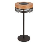 BRILONER - Lampe de table sans fil LED IP44 avec touch, à intensité variable, batterie remplaçable, lampe de chevet sans fil, lampe de salon à poser, 16x35 cm, noir bois