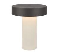 BRILONER - Lampe de table sans fil, variateur tactile progressif, fonction mémoire, ip44, câble usb-c, batterie remplaçable, de chevet sans fil, salon à poser, 16x20 cm, blanc cassé anthracite