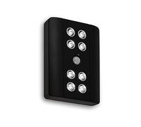 BRILONER - Lampe LED à encastrer avec détecteur de mouvement, lampe pour armoire, lampe sous armoire, veilleuse, noire