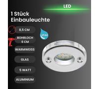 Briloner Lampe LED encastrée ATTACH ronde couleur alu IP44 blanc chaud 400 lumens 5,0W