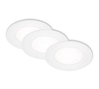 Briloner - Lampe Led Encastrée Leuchten Flat In, 3 W, 350 Lm, Ip23, Blanc, Plastique, Set De 3, 8,6 Cm