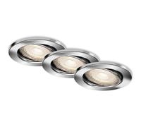 Briloner - Lampe Led Encastrée Leuchten Sten, 5 W, 460 Lm, Ip23, Chrome, Métal, Incl., 3x Gu10, 3er Set, 8,6 Cm