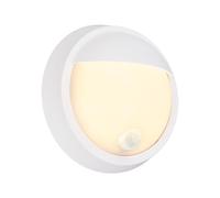 BRILONER - Lampe murale LED batterie avec détecteur de mouvement, capteur d'humidité, 20 sec. Timer, lampe extérieure, spot LED extérieur, lampe extérieure, appliques extérieures, 17x7 cm, Blanc