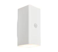 BRILONER - Lampe murale LED rechargeable avec détecteur de mouvement, capteur crépusculaire, minuterie de 20 s, lampe extérieure, spot LED, applique murale extérieure, 15,5x6,5x8,5 cm (hxlxp), blanc