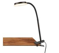BRILONER - Lampe pince LED avec interrupteur à fil, lumière blanche chaude, orientable, lampes à pince, bureau, table, chevet, 26x10,5x37 cm, noir