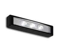 BRILONER - LED Push Light, Lampe d'appoint, Lampe d'armoire, Lampe sous l'armoire, Autoadhésive, Noir