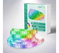 BRILONER - LED Strip 5m avec télécommande, changement de couleur, autocollant, LED strip, LED bar, room deco, gaming deco, LED band, party deco, LED bar, lightband, 500 x 1 cm (LxB), blanc