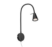 Briloner Leuchten 2082-015 LED, Lampe de Chevet avec Bras Flexible, Interrupteur Marche/arrêt, 4 Watt, 400 lumens, 3.000 Kelvin, métal, Noir, 4 W
