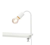 BRILONER Leuchten 2600-016 Lampe à pince, 1 ampoule E27, max. 10 W, avec interrupteur à câble, avec bras flexible, en métal, blanc, 477 mm