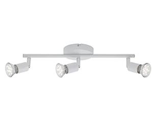 Briloner Leuchten 2767-036 Réglette, patère LED, plafonnier, Spots, Lampe pour Salon, d'enfant ou Chambre à Coucher, orientable, Métal, GU10, 3 W, Blanc, 38.5 x 6.5 x 9.5 cm
