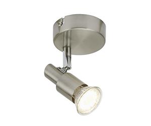 Briloner Leuchten 2907-012 A +, Projecteur, lampe LED, Applique murale, couverture, métal, 3 W, nickel mat, 8 x 8 x 10 cm