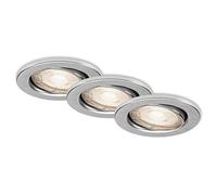 Briloner Leuchten 7144-039 Lot de 3 spots LED encastrables avec module LED orientable 3,5 W 350 lm 3000 K IP23 Couleur aluminium 86 x 70 mm (DxH)