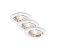 Briloner Leuchten 7147-036 Lot de 3 spots LED encastrables avec module LED orientable 5 W 460 lm 3000 K IP23 Blanc 86 x 70 mm (DxH)