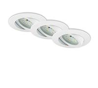 Briloner leuchten 7209-036 Set Encastrables LED,Spot, Faible Hauteur d'encastrement, Connection directe, Pas de transfo.nécessaire, orientable, Rond, Blanc, Chrome, 5 W. 8.2 x H. 2.8 cm