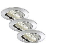 Briloner leuchten 7209-038 Set Encastrables LED,Spot, Faible Hauteur d'encastrement, Connection directe, Pas de transfo.nécessaire, orientable, Rond, Chrome, 5 W. 8.2 x H. 2.8 cm