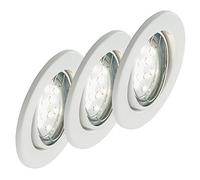 Briloner Leuchten 7225-036 Encastrable LED Métal 3 W Blanc Lot de 3